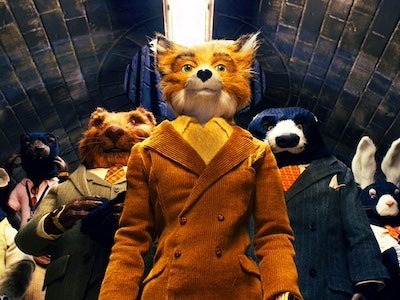 Stop-motion puppets of a fox, badger, rabbit and other small animals.