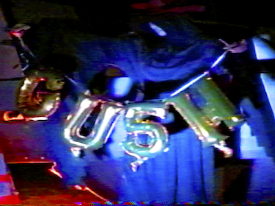 Balloon letters that spell "Gush."