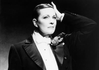 Julie Andrews wearing a tuxedo.
